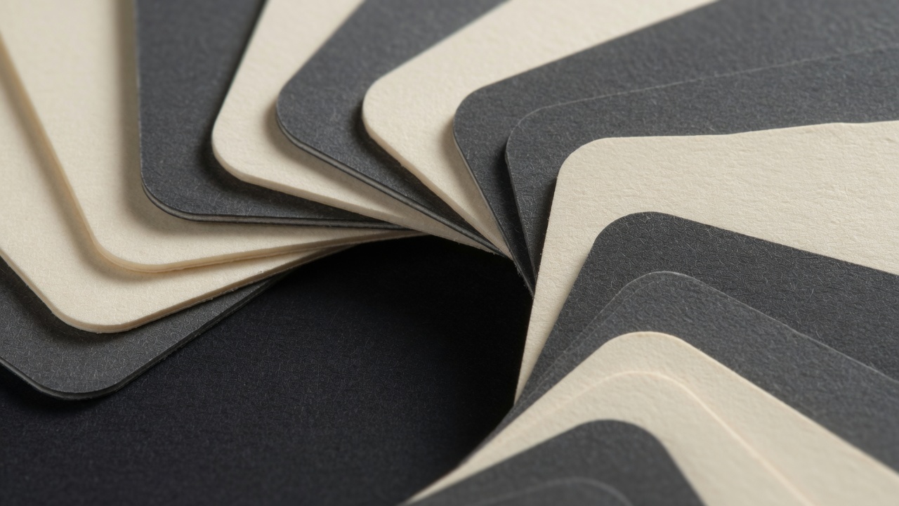 Rounded-corner business cards compared with square-cut cards